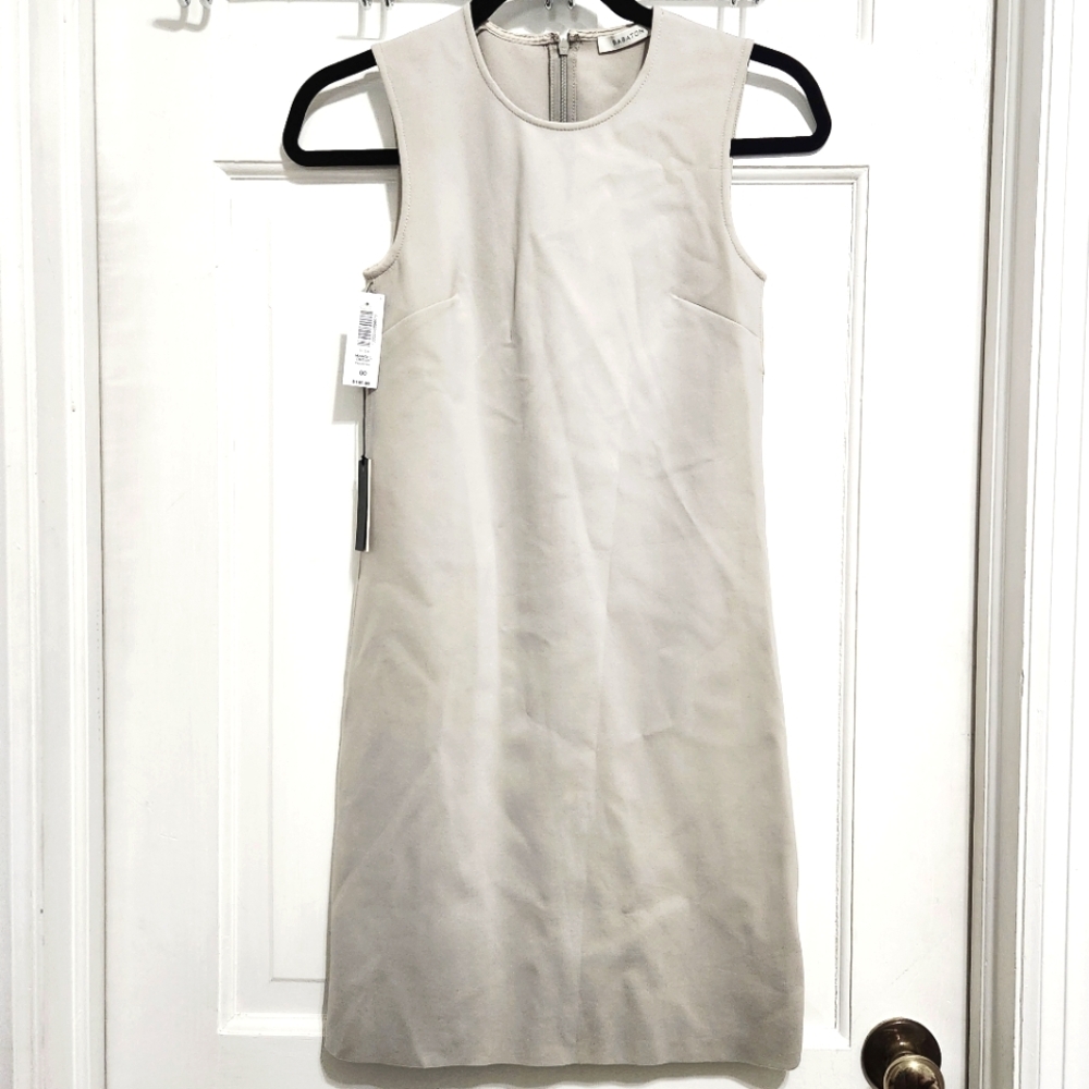 Aritzia Soft Thick Knit Khaki Gray Mandel Sleeveless Shift Dress